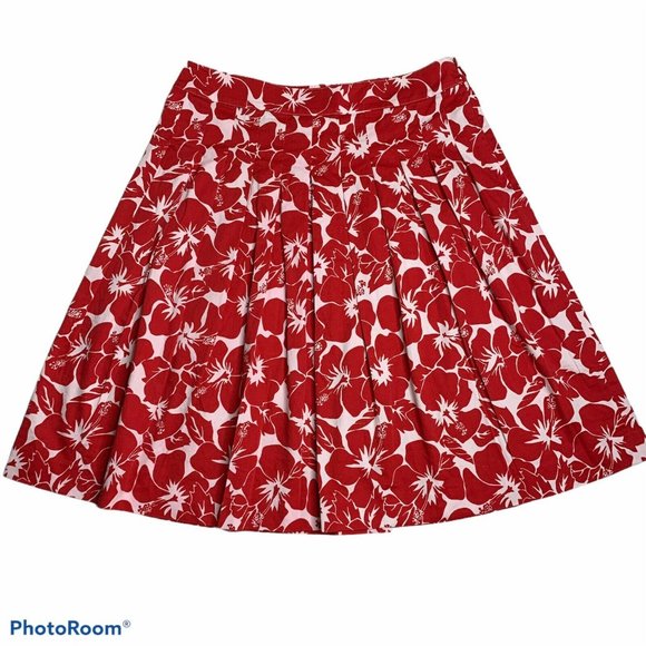 Talbots Dresses & Skirts - Talbots Petite 8 Red/White Pleated Skirt